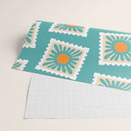Vintage flower postage stamp pattern Wrapping Paper Gallery Image 2