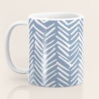 Abstract Herringbone Pattern, Rustic, Blue and White Coffee Mug Gallery Image 3