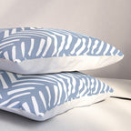 Abstract Herringbone Pattern, Rustic, Blue and White Pillow Sham Gallery Image 3