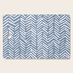 Abstract Herringbone Pattern, Rustic, Blue and White Cutting Board Gallery Image 1