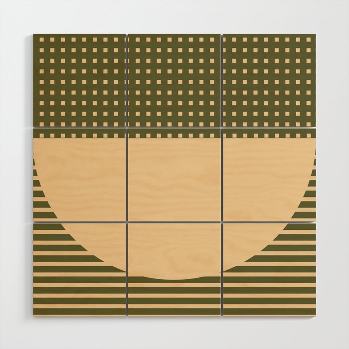 Geometric Spring Abstract - Pantone Warm color Wood Wall Art Gallery Image 1