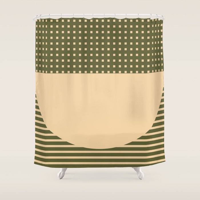 Geometric Spring Abstract - Pantone Warm color Shower Curtain Gallery Image 1