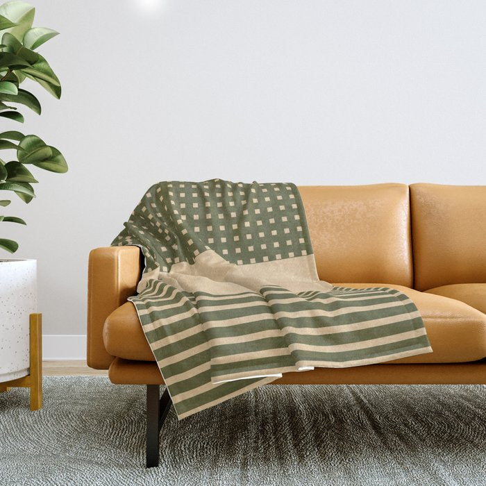 Geometric Spring Abstract - Pantone Warm color Throw Blanket Gallery Image 1