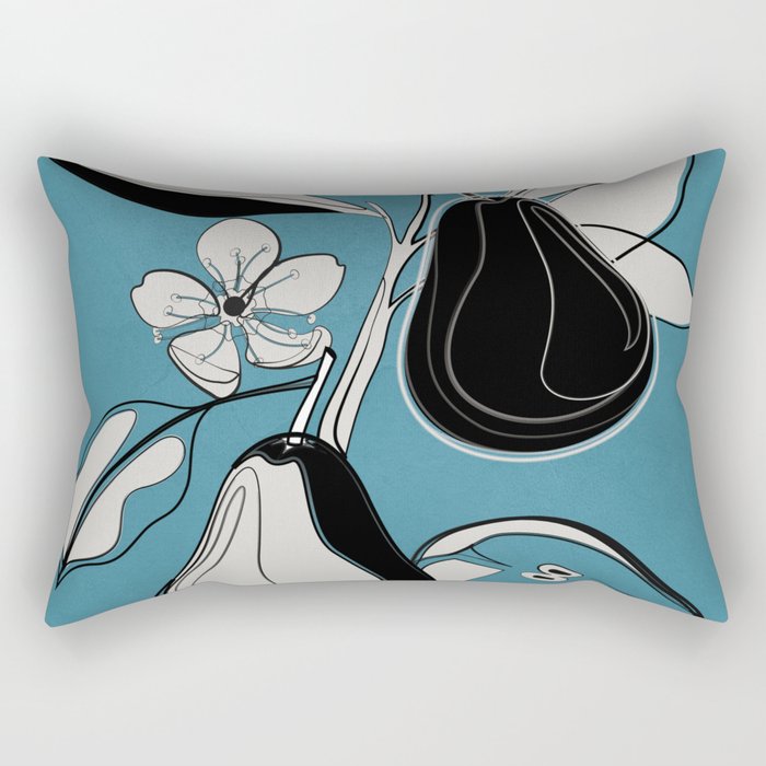 Line Art Pears 1 Rectangular Pillow Gallery Image 2