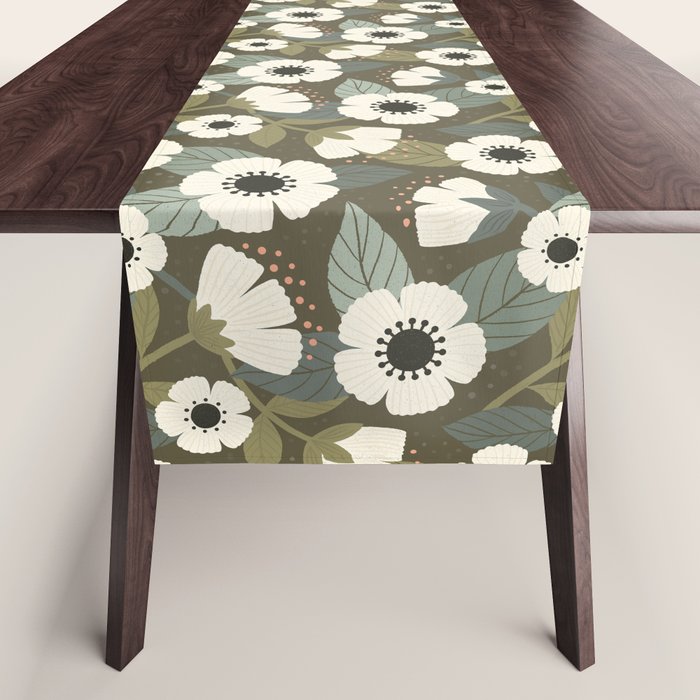 Flower Blossoms and Leaves Table Runner Gallery Image 1
