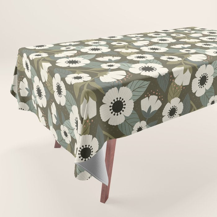 Flower Blossoms and Leaves Tablecloth Gallery Image 1
