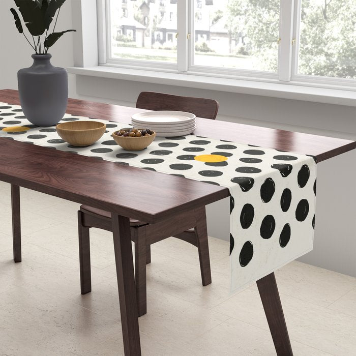 Brushed Strokes | Abstract Mid-Century Dots Pattern Table Runner Gallery Image 2