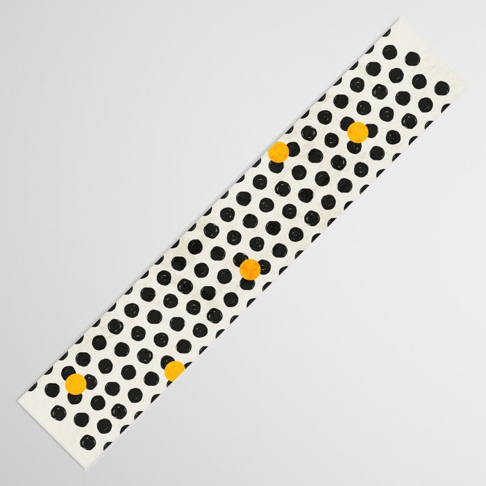 Brushed Strokes | Abstract Mid-Century Dots Pattern Table Runner Gallery Image 3