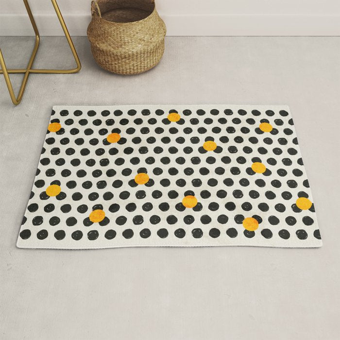 Brushed Strokes | Abstract Mid-Century Dots Pattern Rug Gallery Image 1