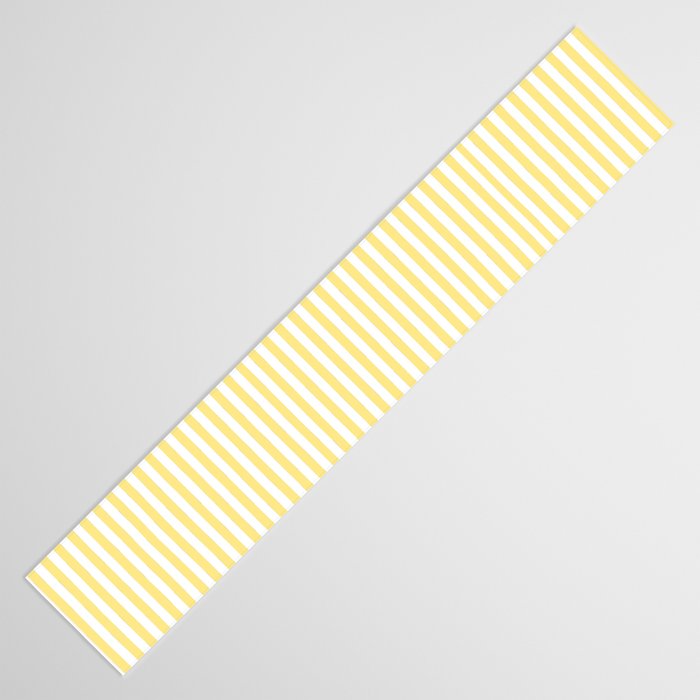 Modern geometrical baby yellow white stripes pattern Table Runner Gallery Image 3