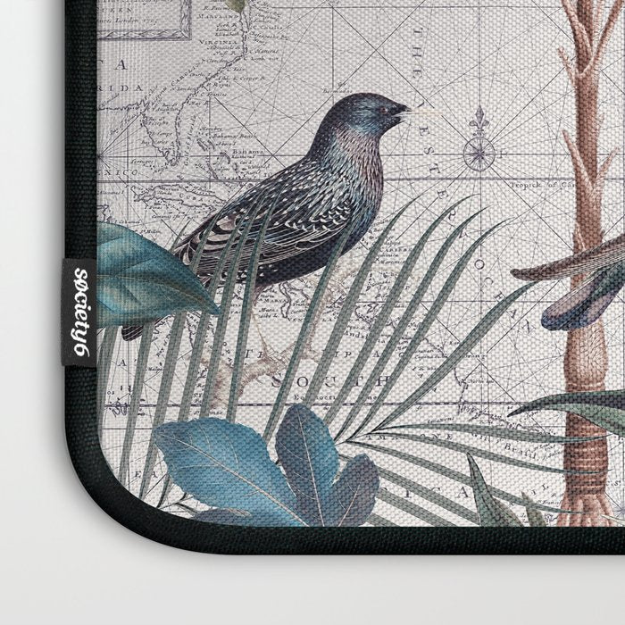 Tropical Birds Paradise Vintage Botanical Illustration Laptop Sleeve Gallery Image 3