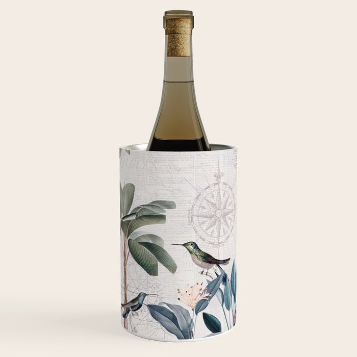 Tropical Birds Paradise Vintage Botanical Illustration Wine Chiller Gallery Image 1