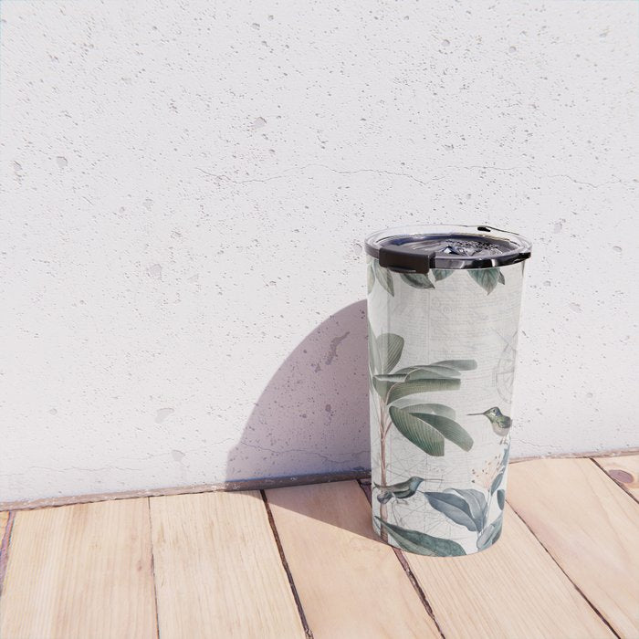 Tropical Birds Paradise Vintage Botanical Illustration Travel Mug Gallery Image 4