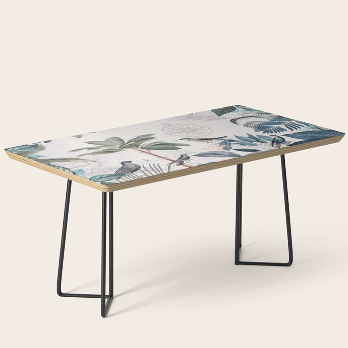 Tropical Birds Paradise Vintage Botanical Illustration Coffee Table Gallery Image 1