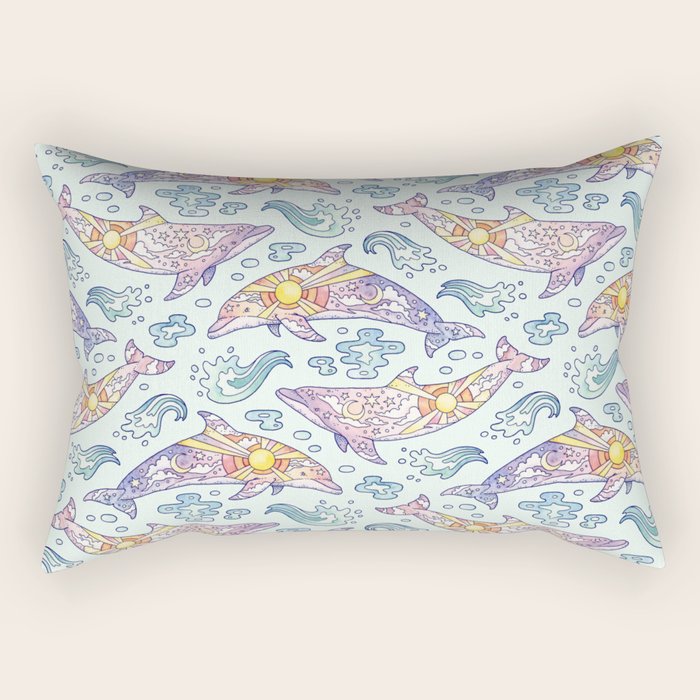 Daybreak Dolphins Rectangular Pillow Gallery Image 2