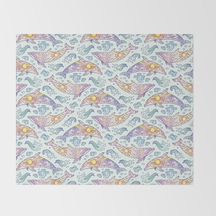 Daybreak Dolphins Throw Blanket Gallery Image 2