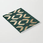 Bohemian Gold Forest Green Ikat Pattern Notebook Gallery Image 2