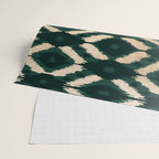 Bohemian Gold Forest Green Ikat Pattern Wrapping Paper Gallery Image 2