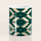 Bohemian Gold Forest Green Ikat Pattern Coffee Mug Gallery Image 4