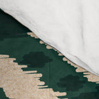Bohemian Gold Forest Green Ikat Pattern Comforter Gallery Image 4