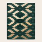 Bohemian Gold Forest Green Ikat Pattern Notebook Gallery Image 4