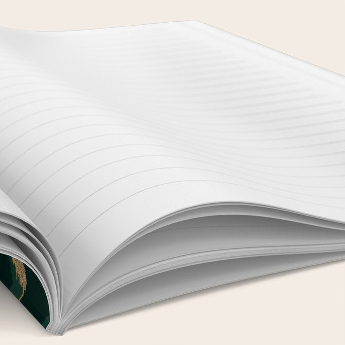 Bohemian Gold Forest Green Ikat Pattern Notebook Gallery Image 2