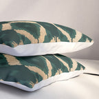 Bohemian Gold Forest Green Ikat Pattern Pillow Sham Gallery Image 3