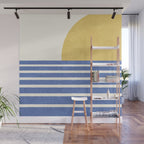 Beach Horizon Lines gold blue Wall Mural Gallery Image 1