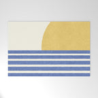 Beach Horizon Lines gold blue Welcome Mat Gallery Image 1
