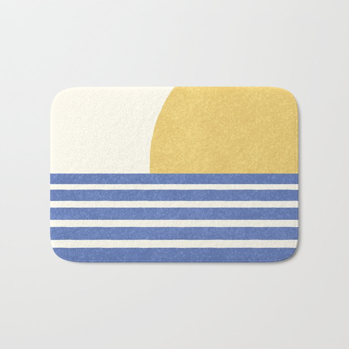 Beach Horizon Lines gold blue Bath Mat Gallery Image 1