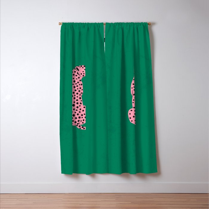 The Stare: Pink Cheetah Edition Window Curtain Gallery Image 3