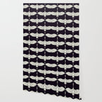 Japanese Crane Ornate Art Deco Black & White Pattern Wallpaper Gallery Image 2