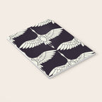 Japanese Crane Ornate Art Deco Black & White Pattern Notebook Gallery Image 3