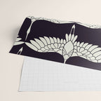 Japanese Crane Ornate Art Deco Black & White Pattern Wrapping Paper Gallery Image 2
