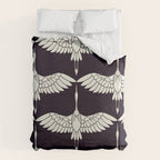 Japanese Crane Ornate Art Deco Black & White Pattern Duvet Cover Gallery Image 6