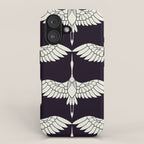 Japanese Crane Ornate Art Deco Black & White Pattern iPhone Case Gallery Image 1