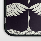 Japanese Crane Ornate Art Deco Black & White Pattern Laptop Sleeve Gallery Image 3