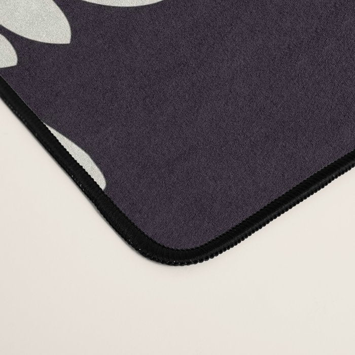 Japanese Crane Ornate Art Deco Black & White Pattern Desk Mat Gallery Image 4