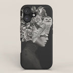 Lady with Birds(portrait) iPhone Case Gallery Image 1