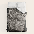 Lady with Birds(portrait) Comforter Gallery Image 6
