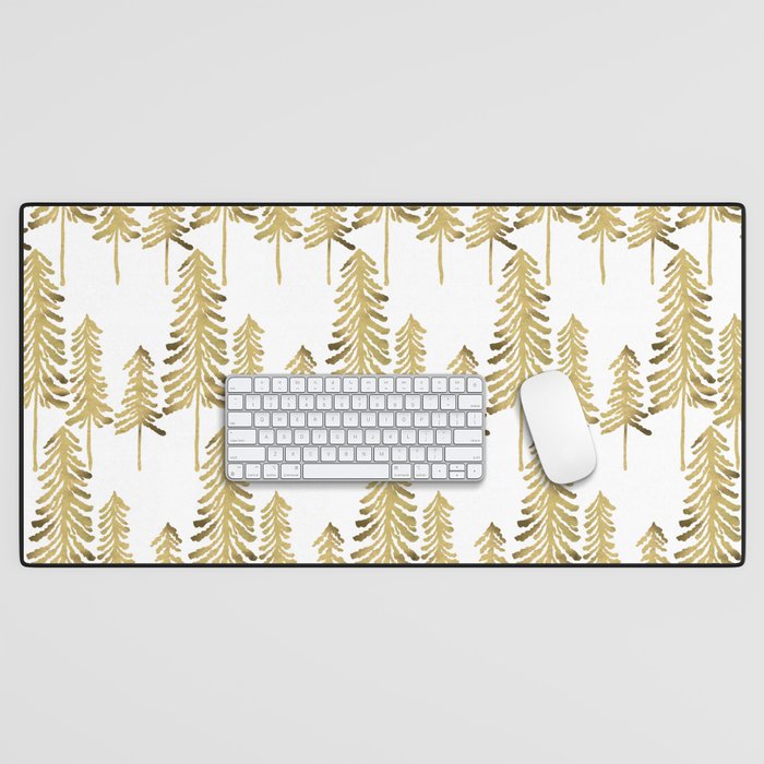 Pine Trees - Gold Palette Desk Mat Gallery Image 1
