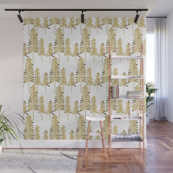 Pine Trees - Gold Palette Wall Mural Gallery Image 1