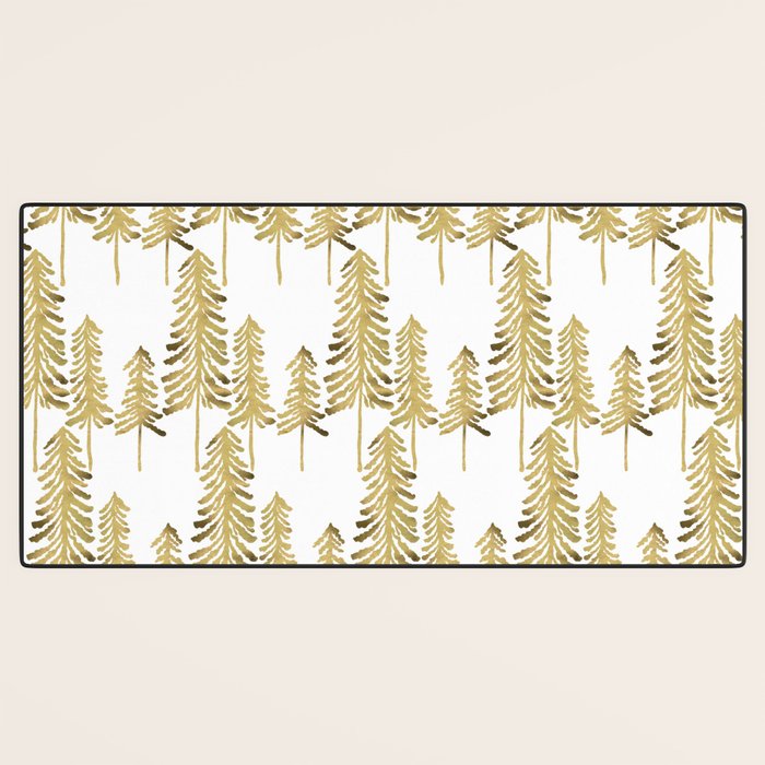 Pine Trees - Gold Palette Desk Mat Gallery Image 3