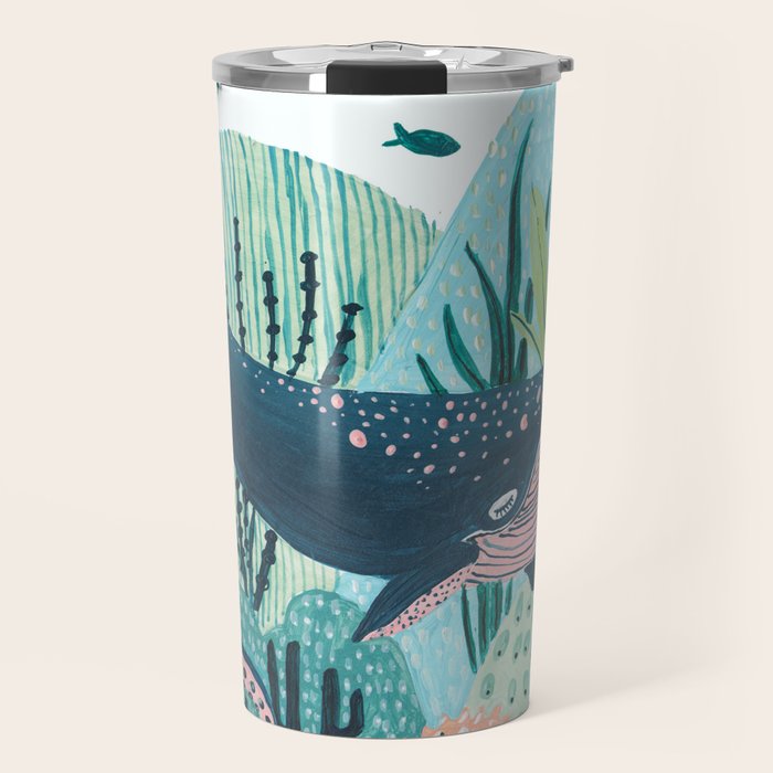 Happy Blue Whale Travel Mug Gallery Image 1