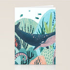 Happy Blue Whale Stationery Card Gallery Image 2