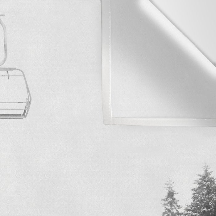 Ski Lift Black And White Wall Tapestry Gallery Image 3