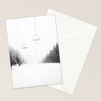 Ski Lift Black And White Stationery Card Gallery Image 2