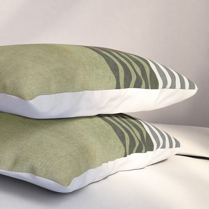 Black Green Brown Gray Bold Modern Artwork Pillow Sham Gallery Image 3