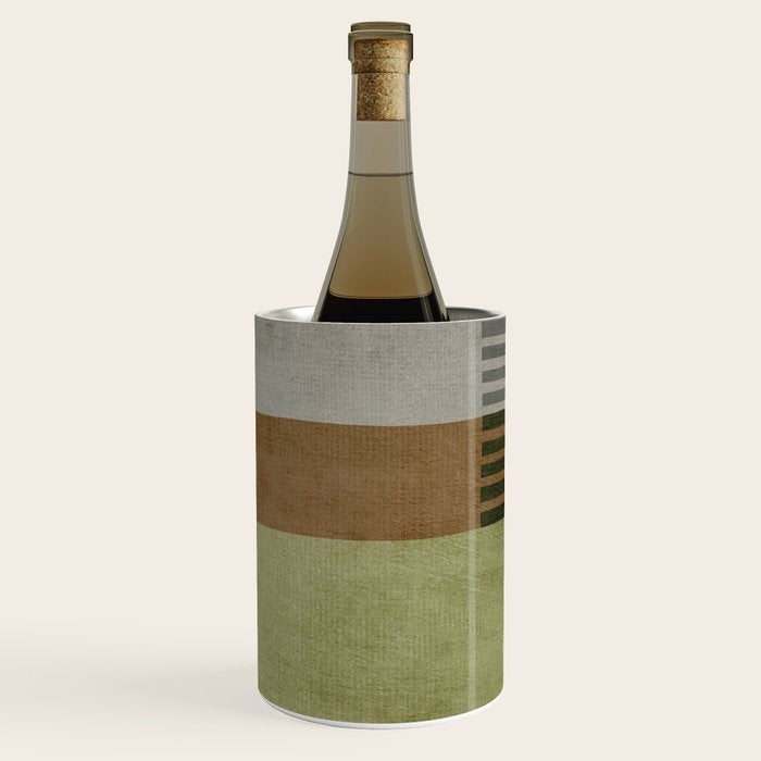 Black Green Brown Gray Bold Modern Artwork Wine Chiller Gallery Image 1