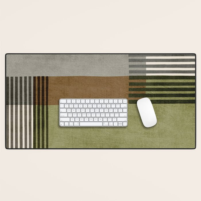 Black Green Brown Gray Bold Modern Artwork Desk Mat Gallery Image 1